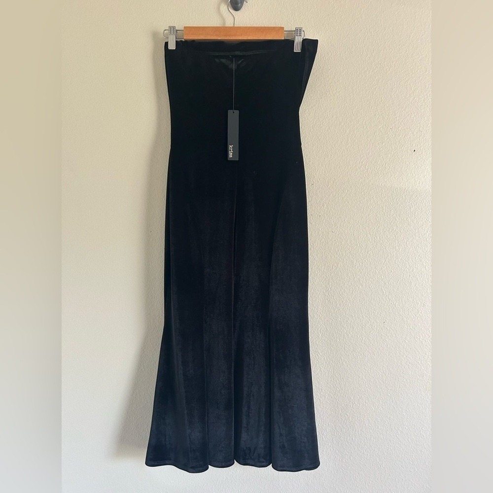 GORGEOUS Velvet Black Strapless Mermaid  Dress Small New KRISA‎ Revolve